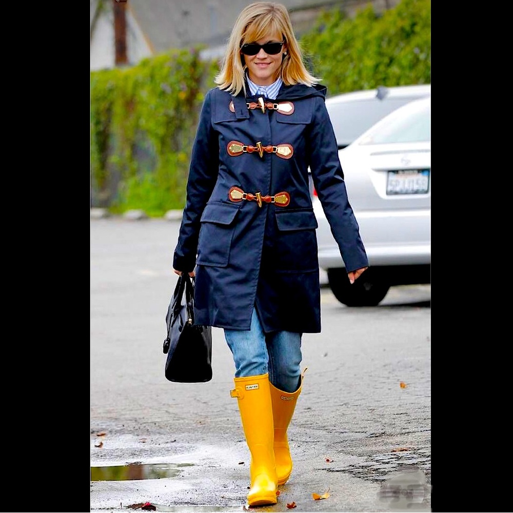 HUNTER Original Tall Gloss Yellow Wellington Rain Boots : As New!!